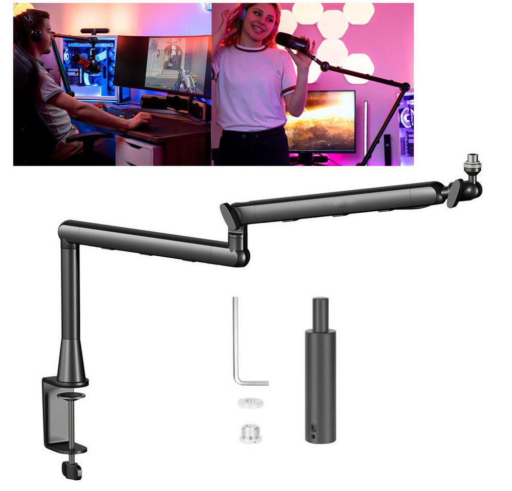 JOYOLEDER Mikrofonarm Boom Arm, 360° Drehbarer Mikrofonständer Mikrofon-Halterung, (Mikrofonarm hält bis zu 2 kg) von JOYOLEDER