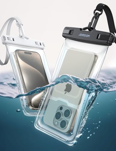 JOYROOM 2024 【Schwimmender Airbag】 wasserdichte Handyhülle 2 Stück Wasserfeste Handytasche IPX8 Unterwasser Handy Hülle für iPhone, Samsung Galaxy, Huawei, 7 Zoll von JOYROOM