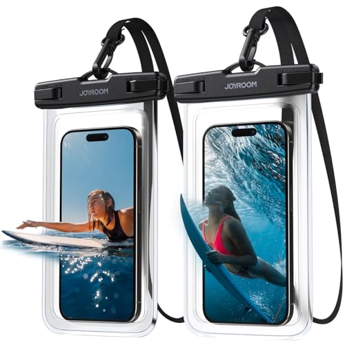 JOYROOM 2024 Upgraded wasserdichte Handyhülle 2 Stück Unterwasser Handytasche IPX8 Wasserfeste Handy Hülle für Smartphone iPhone 15 14 13 12 Pro Max XS Sumsung S24/S23, 7 Zoll von JOYROOM