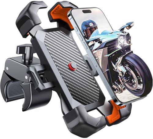 JOYROOM 2025 Handyhalterung Fahrrad & Motorrad，[1s Auto-Sperre][100mph Militär Anti-Shake], [5s Install] Universal Handyhalter Lenker Holder für iPhone 16 Samsung S24, Alle 4,7‘’-7" Smartphone von JOYROOM