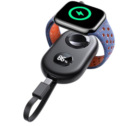 JOYROOM 2500mAh Powerbank für Apple Watch 10 mit USB C Ladekabel, [LED-Display] Magnetisch Kabellos Tragbares Ladegerät kompatibel mit Apple Watch 10/9/8/7/6/SE/5/4/3/2/1/Nike/Ultra/Ultra 2 von JOYROOM