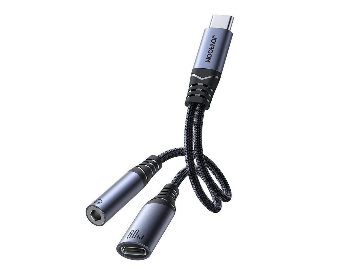 JOYROOM 2in1 DAC-Adapter USB-C auf USB-C / 3,5-mm-Miniklinke – Schwarz Adapter von JOYROOM