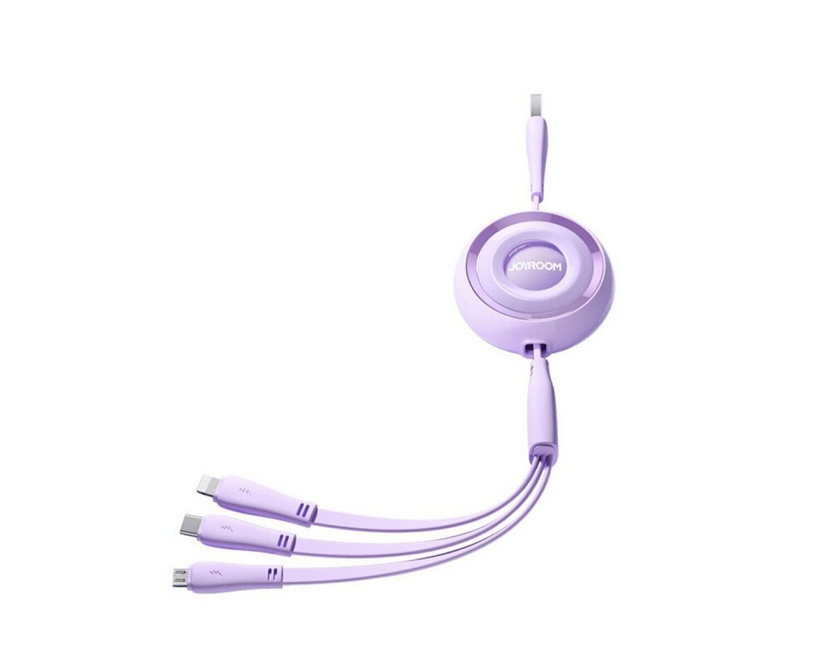 JOYROOM 3in1 ausziehbares Kabel USB-A auf USB-C iPhone microUSB 1m Smartphone-Ladegerät JOYROOM 3in1 ausziehbares Kabel USB-A auf USB-C iPhone microUSB 1m Smartphone-Ladegerät von JOYROOM