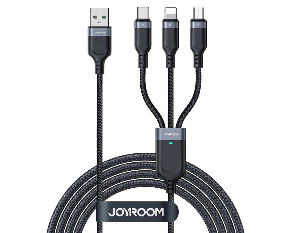 JOYROOM 4in1 USB-A - USB-C / USB-C / Lightning/ Micro-USB-Kabel 1,2m Smartphone-Ladegerät JOYROOM 4in1 USB-A - USB-C / USB-C / Lightning/ Micro-USB-Kabel 1,2m Smartphone-Ladegerät von JOYROOM