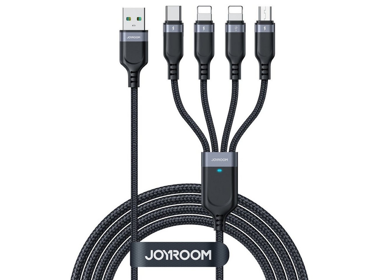 JOYROOM 4in1 USB-Kabel USB-A - USB-C / 2 x iPhone / Micro zum Laden 1,2 m Smartphone-Kabel von JOYROOM