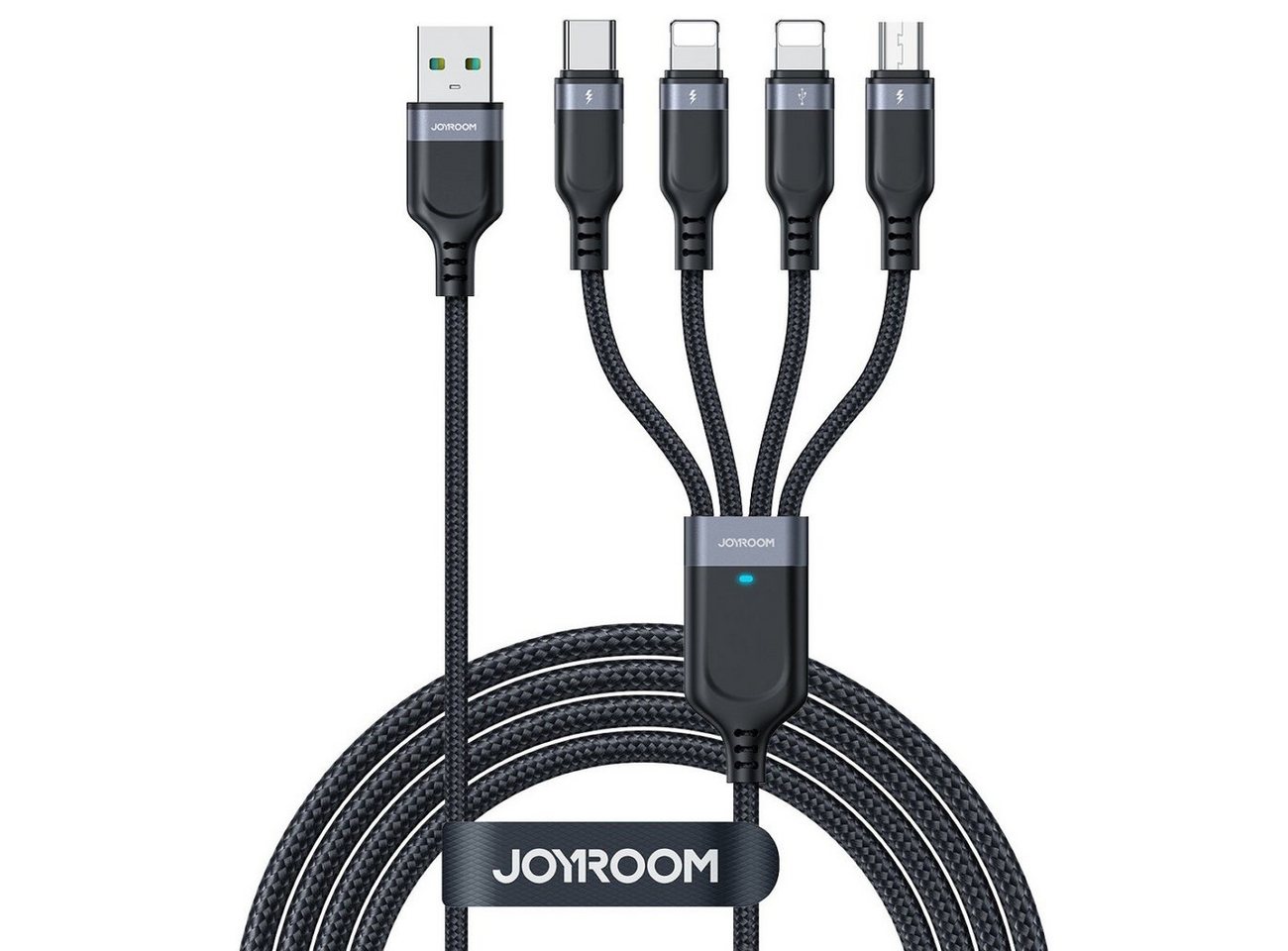 JOYROOM 4in1 USB-Kabel USB-A - USB-C / 2 x iPhone / Micro zum Laden 1,2 m Smartphone-Kabel JOYROOM 4in1 USB-Kabel USB-A - USB-C / 2 x iPhone / Micro zum Laden 1,2 m Smartphone-Kabel von JOYROOM