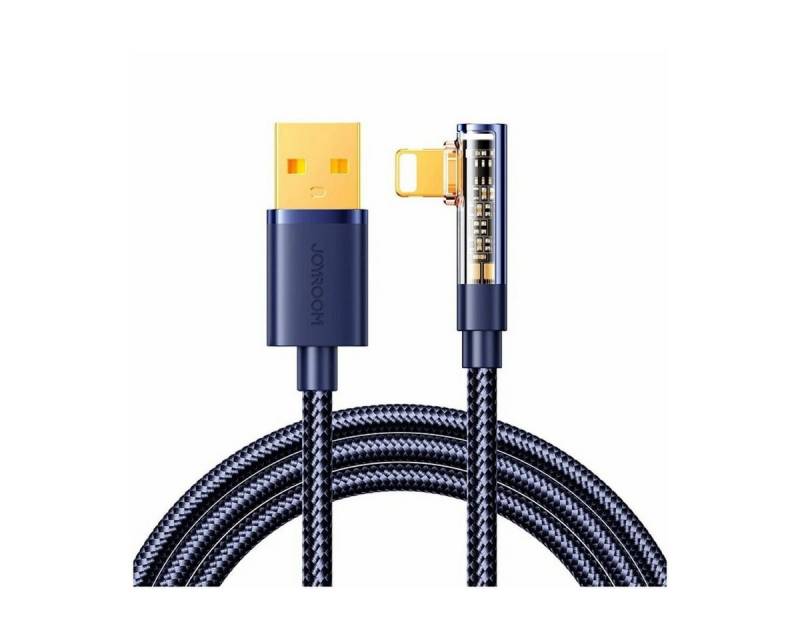 JOYROOM Gaming-Kabel Lightning (gewinkelt) / USB-A (gerade) 2,4 A 1,2m blau Smartphone-Kabel von JOYROOM