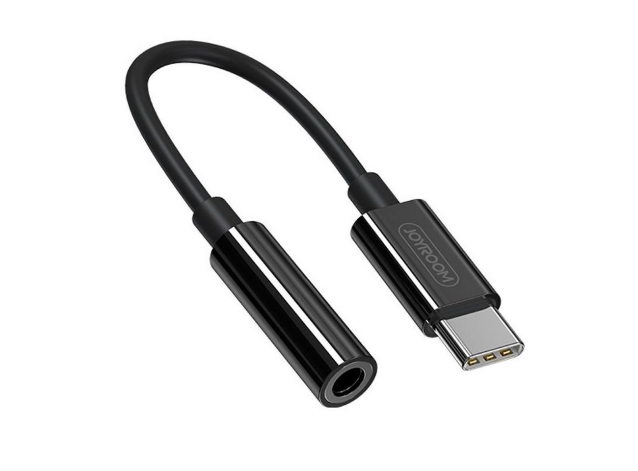 JOYROOM Kopfhöreradapter 3,5mm Miniklinke - USB Typ C schwarz Adapter von JOYROOM