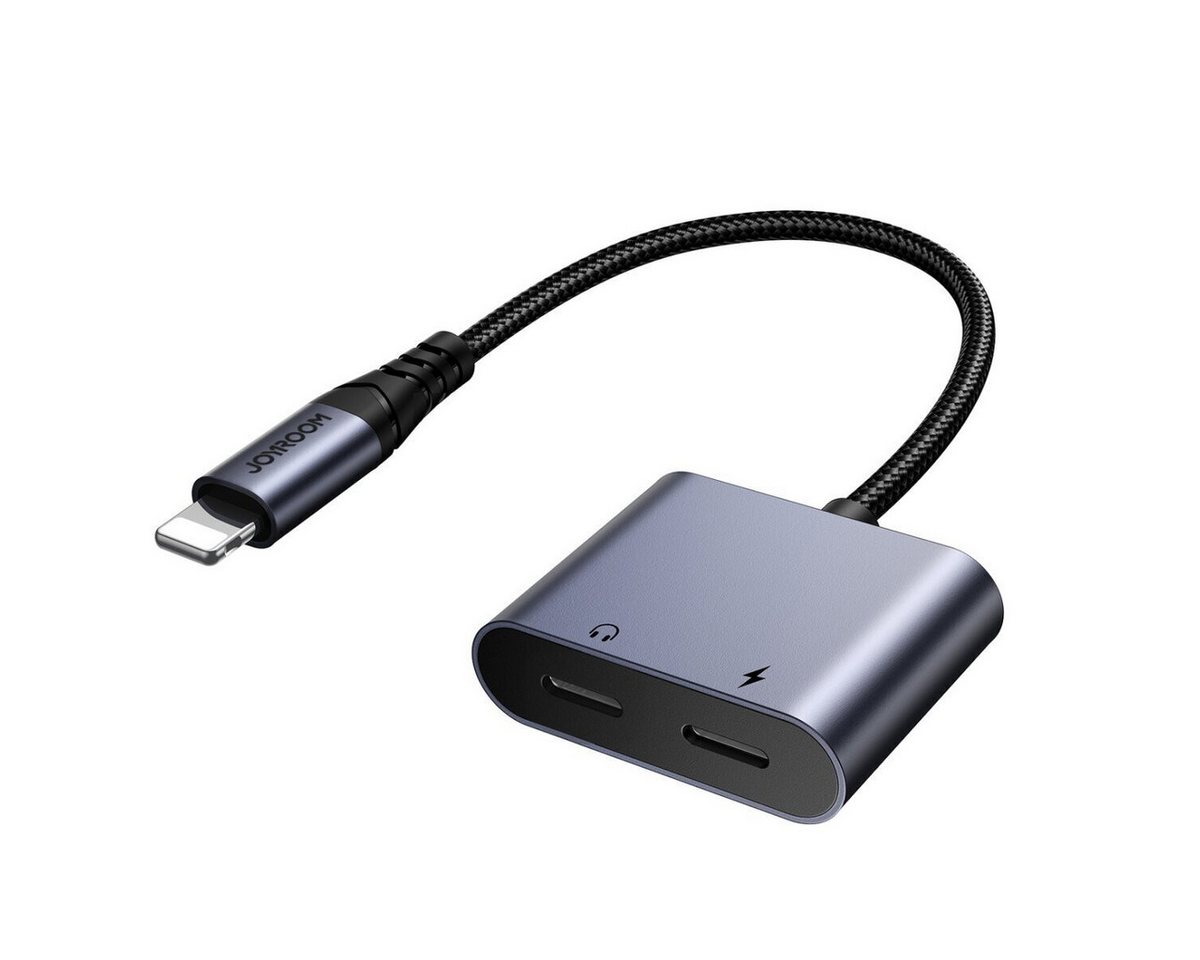 JOYROOM Lightning auf 2x Lightning DAC-Adapter 2in1 schwarz Audio-Kabel von JOYROOM