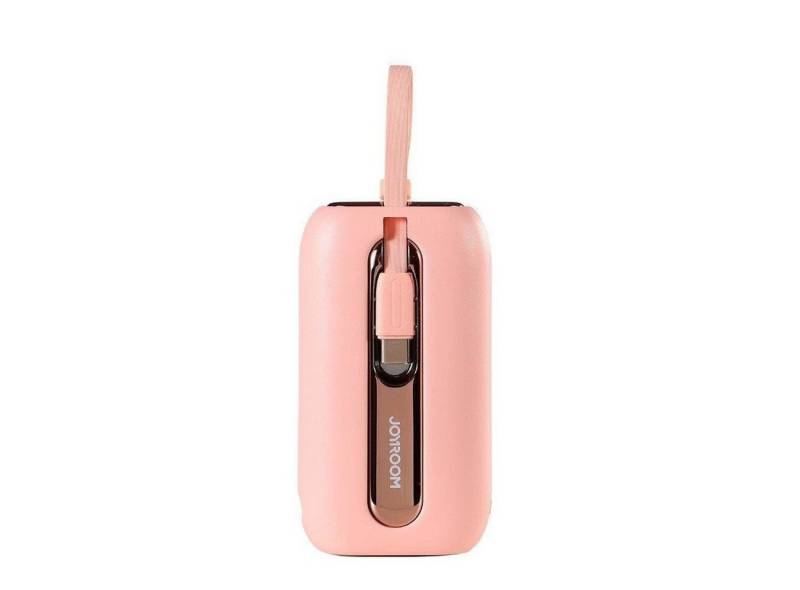 JOYROOM Powerbank 10000mAh mit 2 integrierten USB C und iPhone Kabeln pink Powerbank (1 St) von JOYROOM