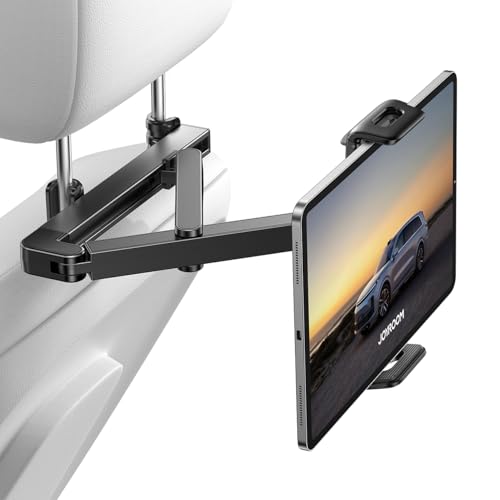 JOYROOM Tablet Halterung Auto [Stabilisierende dreieckige Struktur] iPad Halterung Auto mit Doppeltem Gestänge Klapparm Tablet Halterung Auto Kopfstütze für iPad/Switch/Phone 4.7~13' Bildschirm Geräte von JOYROOM