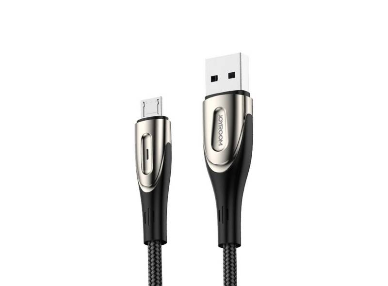 JOYROOM USB-A - Micro-USB-Kabel - Schnellladekabel mit Ladeanzeige Schwarz Smartphone-Kabel, (200 cm) von JOYROOM