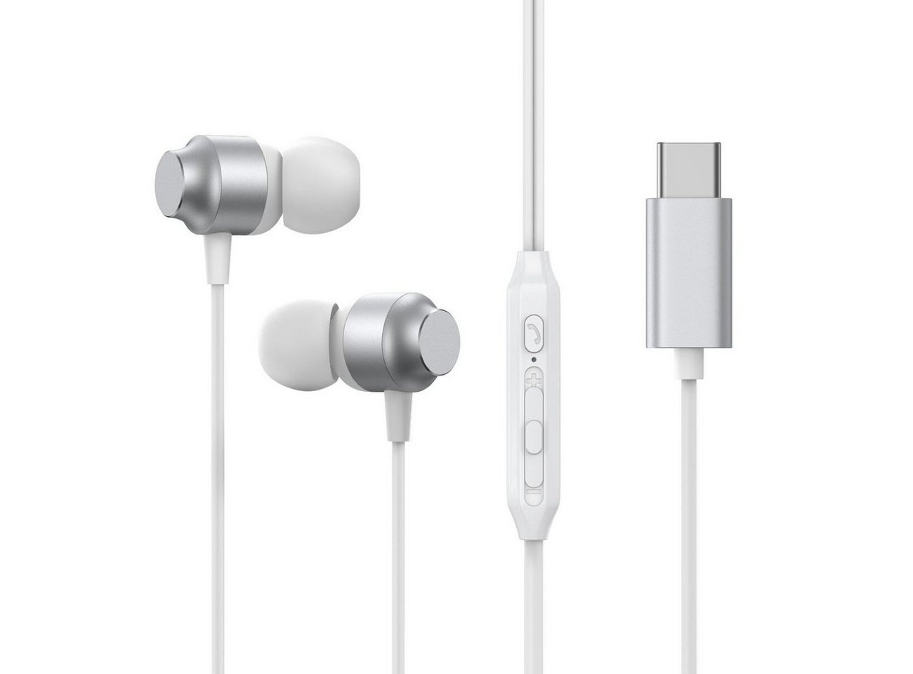 JOYROOM USB-C Kabelkopfhörer In-Ear-Kopfhörer – Silber 1200 mm In-Ear-Kopfhörer von JOYROOM