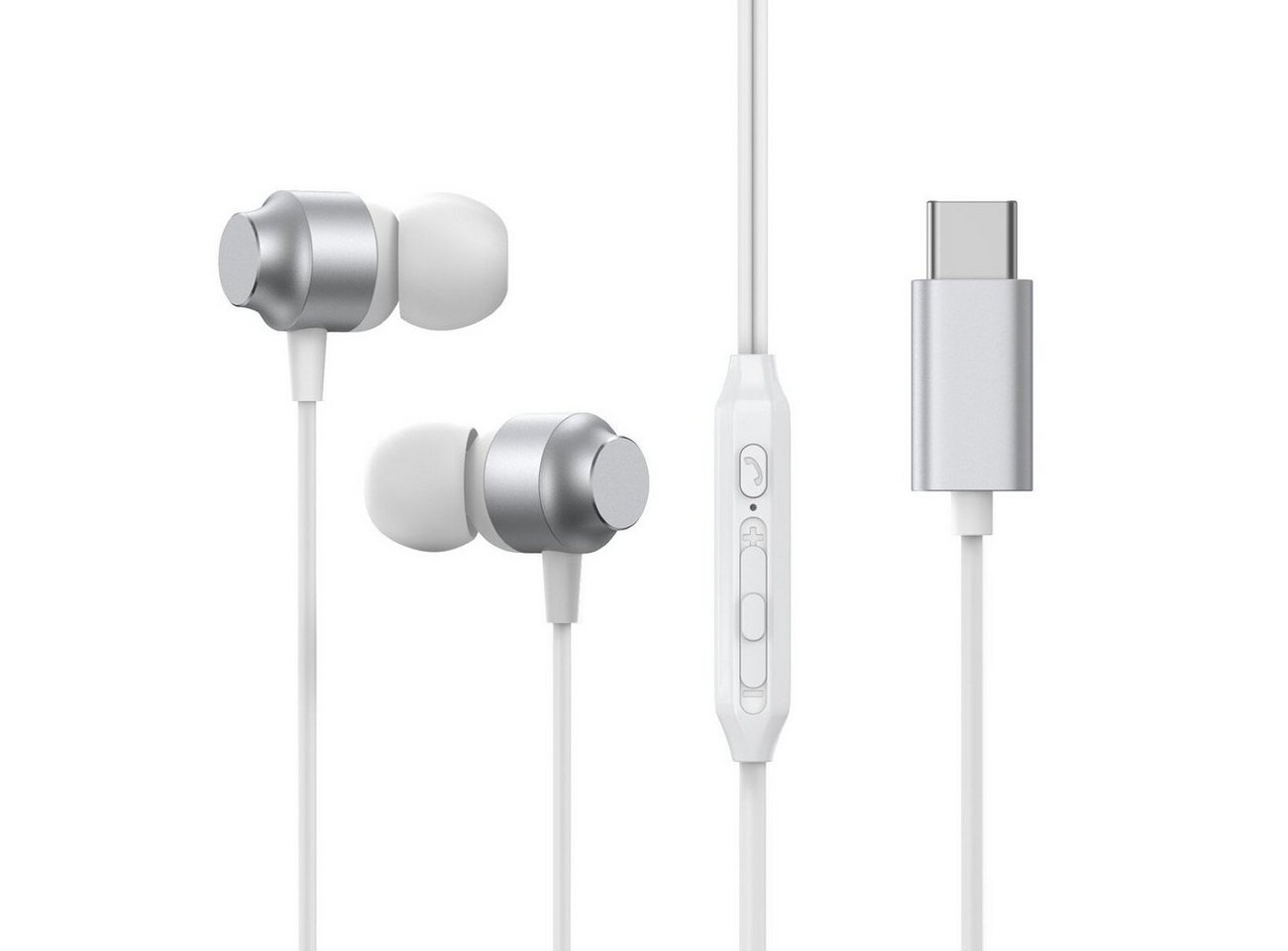 JOYROOM USB-C Kabelkopfhörer In-Ear-Kopfhörer – Silber 1200 mm In-Ear-Kopfhörer JOYROOM USB-C Kabelkopfhörer In-Ear-Kopfhörer – Silber 1200 mm In-Ear-Kopfhörer von JOYROOM