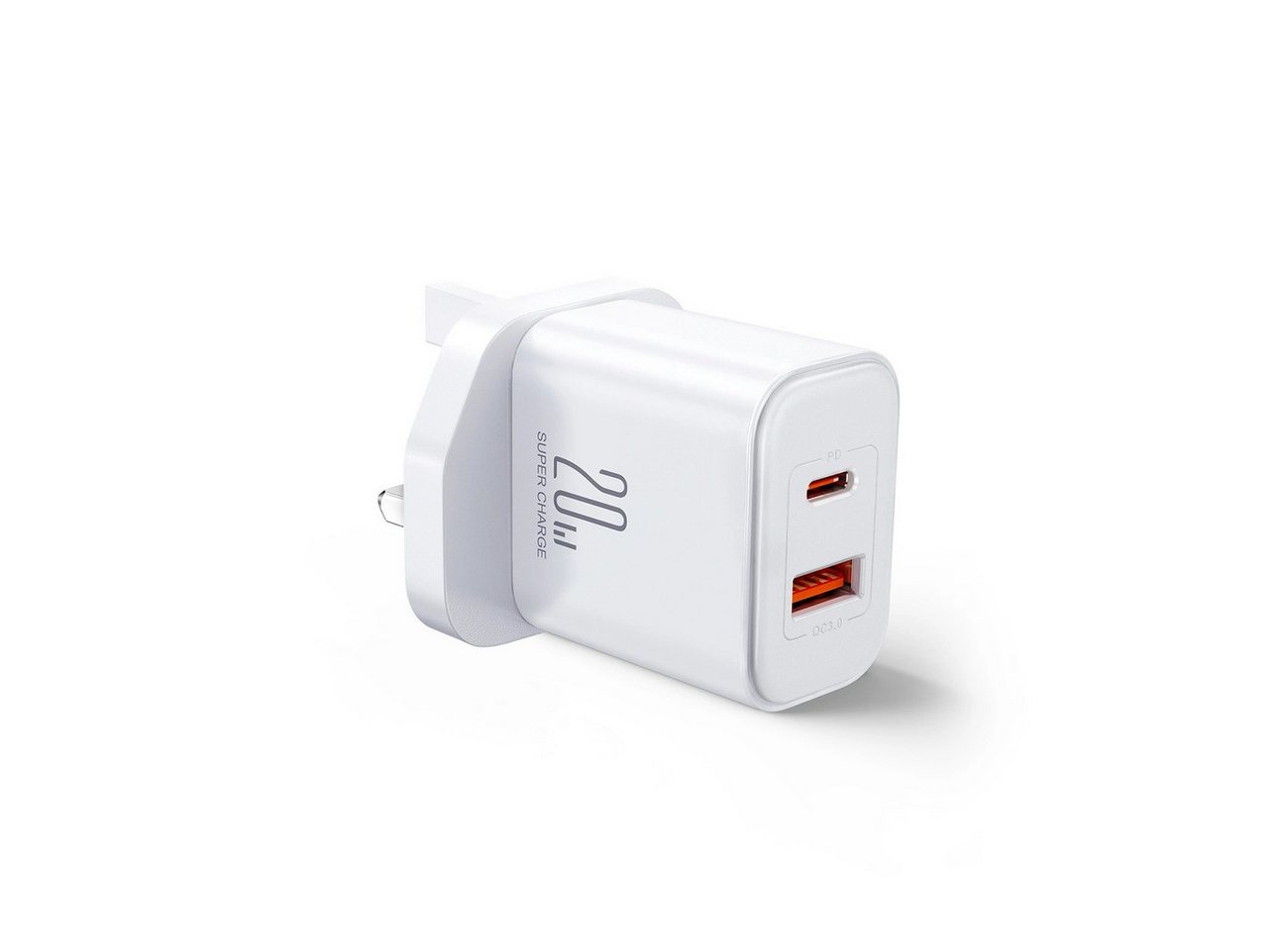 JOYROOM Wandladegerät UK FlashSeries JR-TCF05 20W USB-A USB-C Ladegerät – Weiß Smartphone-Ladegerät JOYROOM Wandladegerät UK FlashSeries JR-TCF05 20W USB-A USB-C Ladegerät – Weiß Smartphone-Ladegerät von JOYROOM