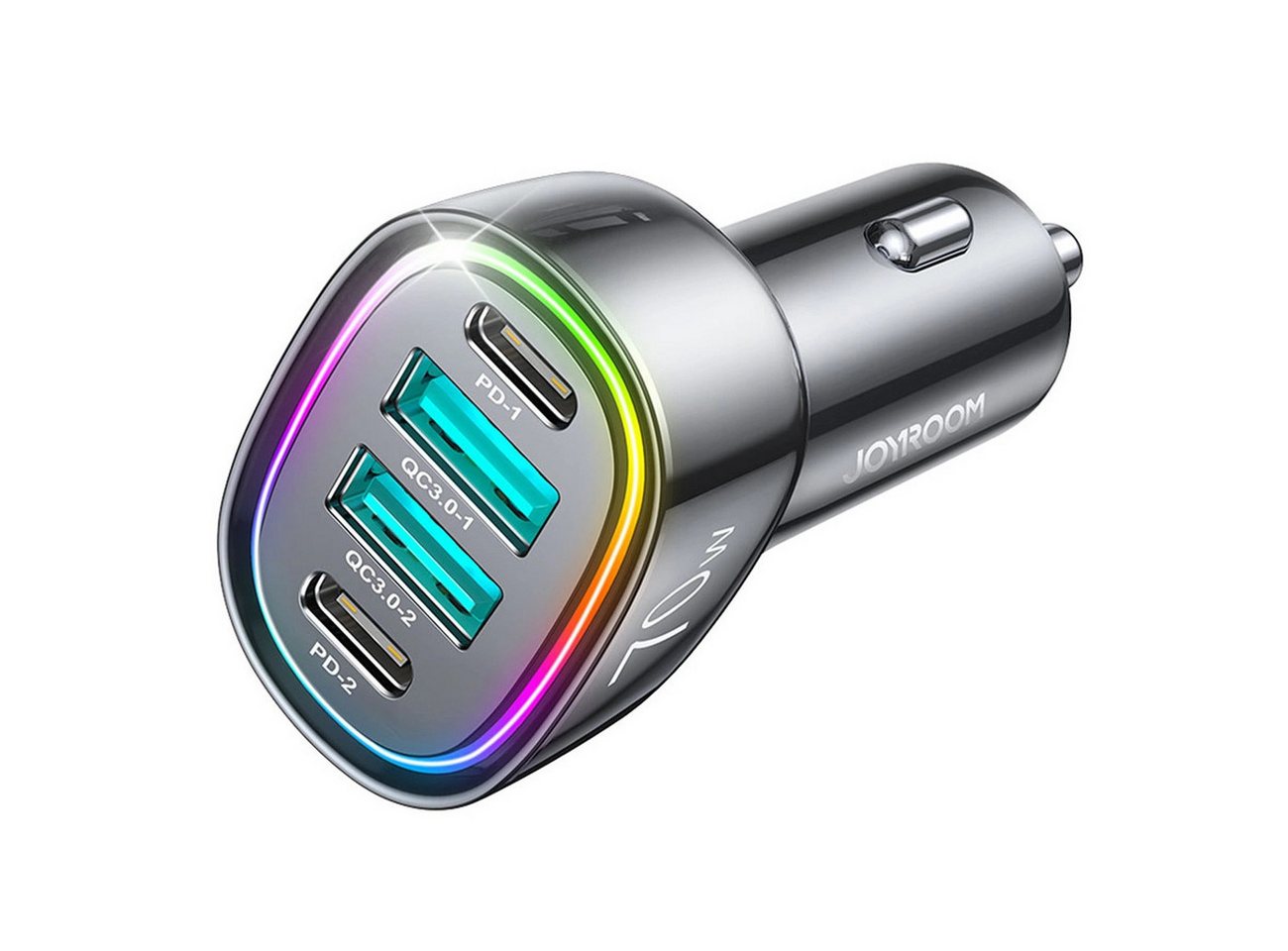 JOYROOM Zigarettenanzünder-Verteiler 70W Autoladegerät mit 4 Anschlüssen: 2 x USB C, 2 x USB schwarz JOYROOM Zigarettenanzünder-Verteiler 70W Autoladegerät mit 4 Anschlüssen: 2 x USB C, 2 x USB schwarz von JOYROOM