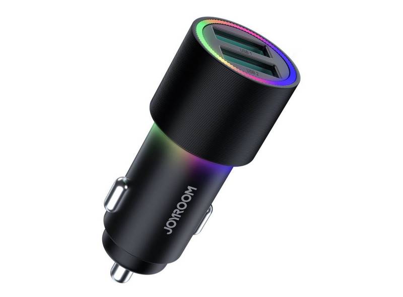 JOYROOM Zigarettenanzünder-Verteiler Autoladegerät 2 x USB Zigarettenanzünder 24W schwarz von JOYROOM