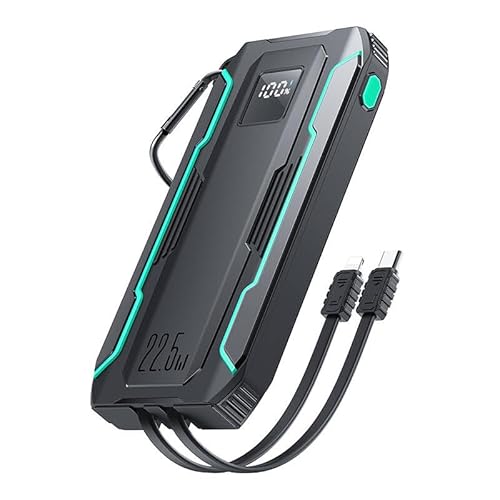 Joyroom JR-L017 22,5 W 10000 mAh Powerbank mit Dual-Kabeln, Schwarz Joyroom JR-L017 22,5 W 10000 mAh Powerbank mit Dual-Kabeln, Schwarz von JOYROOM