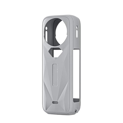 JOYSOG Silikon-Schutzhülle für Insta360 X5 Sportkamera-Schutzhülle/Objektivdeckel-Zubehör (Grau und Gehäuse) von JOYSOG