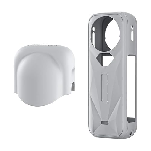 JOYSOG Silikon-Schutzhülle für Insta360 X5 Sportkamera-Schutzhülle/Objektivdeckel-Zubehör (graues Set) von JOYSOG