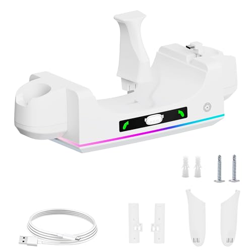 JOYSOG VR Ladestation für Oculus Quest 3S/Quest 3 VR Headset & Controller Ladestation Ständer mit 2 Batterien Zubehör von JOYSOG