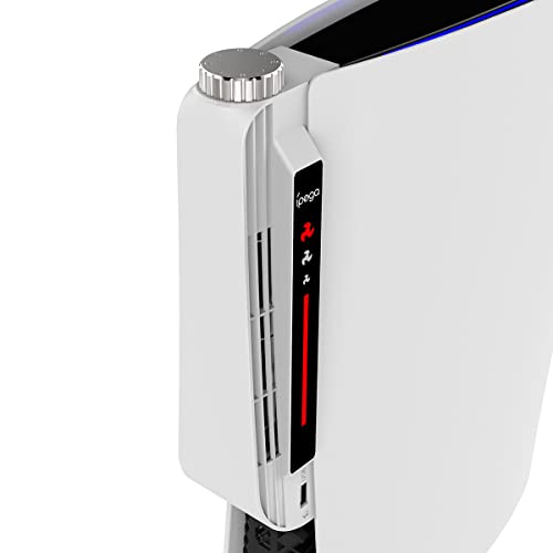 Lüfter für ps5, JOYSOG Aufgerüstet 3-Gang PS5 Lüfter Kühler mit Controller-USB-Anschluss LED-Licht für Playstation 5 PS5 Digital Edition/Ultra HD-Konsole (White) von JOYSOG