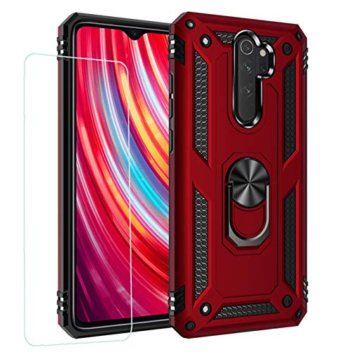 JOYTAG Hülle für Xiaomi Redmi Note 8 Pro handyHülle+ Gehärtetes Glas Schutzfolie Silikon TPU 360 Grad Drehring aus Halter magnetisch Autotelefon case-Rote JOYTAG Hülle für Xiaomi Redmi Note 8 Pro handyHülle+ Gehärtetes Glas Schutzfolie Silikon TPU 360 Grad Drehring aus Halter magnetisch Autotelefon case-Rote von JOYTAG