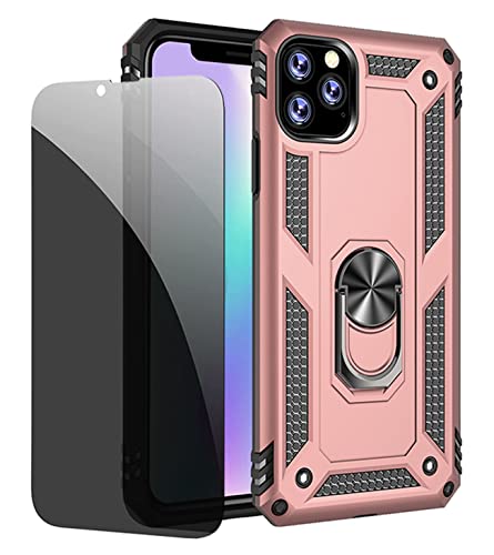 Joytag Schutzhülle kompatibel mit iPhone 11 Pro Max, Roségold, mit Displayschutzfolie aus Glas, Sichtschutz, Anti-Spy von JOYTAG