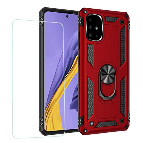 Joytag kompatibel für Samsung A51 4G Hülle,handyHülle+ panzerglasfolie Silikon TPU 360 Grad Drehring aus Halter magnetisch Autotelefon case-Rote Joytag kompatibel für Samsung A51 4G Hülle,handyHülle+ panzerglasfolie Silikon TPU 360 Grad Drehring aus Halter magnetisch Autotelefon case-Rote von JOYTAG