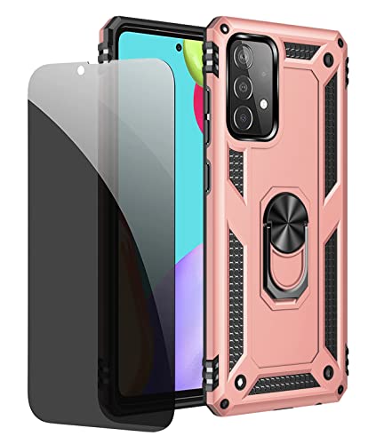 IYVYI Joytag Schutzhülle kompatibel mit Samsung A52 (4G & 5G)/A52S 5G, Roségold, mit Displayschutzfolie aus Sichtglas, Anti-Spy von IYVYI