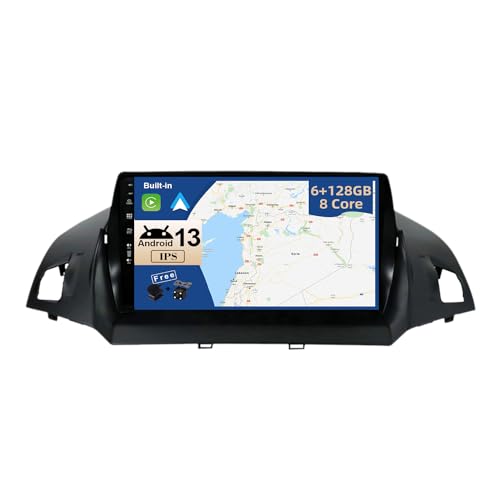 JOYX - [6G+128G] - Android 12 Autoradio Passt für Ford Kuga (2013-2018) - Kabellos Carplay + Android Auto - Kamera & MIC - IPS 9 Zoll 2 Din - 8 Core -DSP Lenkradsteuerung WiFi DAB Fast-boot 360-Kamera von JOYX NAVI