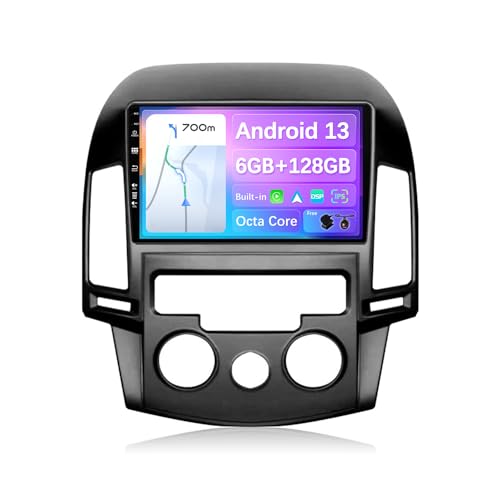 JOYX - [6G+128G] - Android 13 Autoradio Passt für Hyundai I30 (2006-2011) - Kabellos Carplay + Android Auto - Kamera & MIC - IPS 9 Zoll 2 Din - DSP Lenkradsteuerung WiFi DAB Fast-Boot 360-Kamera 4G von JOYX NAVI