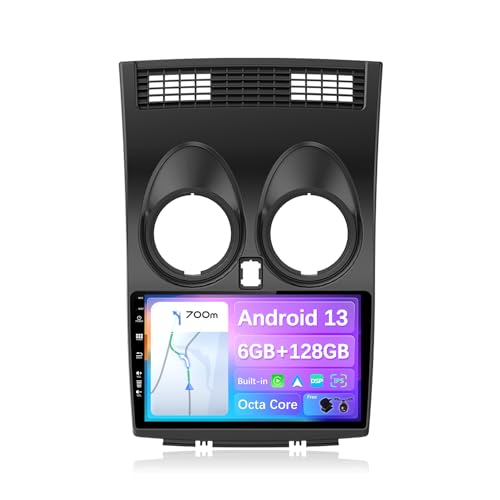 JOYX - [6G+128G] - Android 13 IPS Autoradio Passt für Nissan Qashqai J10 (2006-2015) - Kabellos CarPlay/Android Auto/DSP - Kamera & MIC - 9 Zoll 2 Din - DAB Lenkradsteuerung WiFi Fast-Boot 360-Kamera von JOYX NAVI