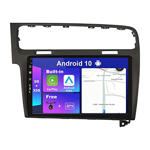 JOYX Android 10 Autoradio Passt für Golf 7 (2013-2018) mit 2.5D - Rückfahrkamera Canbus KOSTENLOS - [2G+32G] - 10.1 Zoll 2 Din -Unterstützen DAB Lenkradsteuerung 4G WiFi Bluetooth Carplay Android Auto von JOYX NAVI