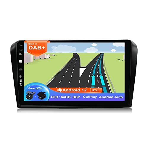 JOYX - Android 10 Autoradio Passt für Mazda 3 (2006-2012) - Eingebaut DAB/DSP - Kabellos Carplay/Android Auto - 4G+64G - LED Kamera MIC KOSTENLOS - IPS 9 Zoll 2 Din - SWC 4G WiFi Fast-Boot 360-Kamera von JOYX NAVI
