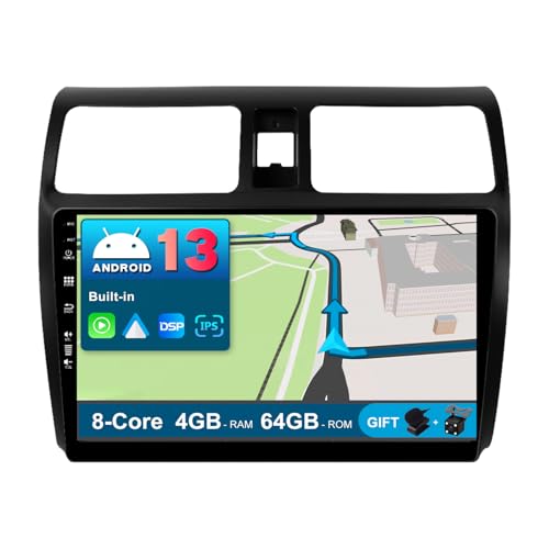 JOYX Android 10 Autoradio Passt für Suzuki Swift (2005-2016) - [4G+64G] - Eingebaut DSP/Carplay/Android Auto - Kamera MIC KOSTENLOS - 10.1 Zoll - Mit SWC 4G WiFi Bluetooth5.0 DAB 360-Kamera Fast-Boot von JOYX NAVI