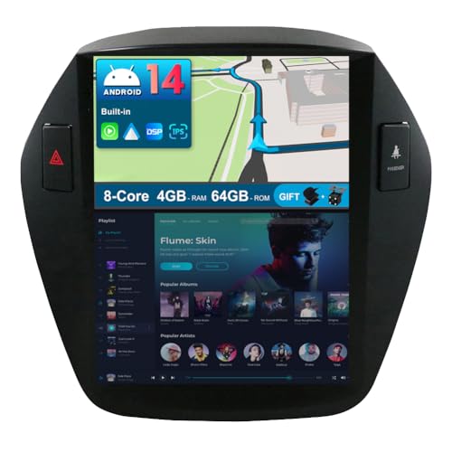 JOYX Android 12 Autoradio Passt für Hyundai IX35 (2010-2017) - 4G+64G - Eingebaut DSP/Carplay/Android Auto - Kamera KOSTENLOS - 9.7 Zoll 2 Din - Lenkradsteuerung WiFi BT DAB Fast-Boot 360-Kamera von JOYX NAVI