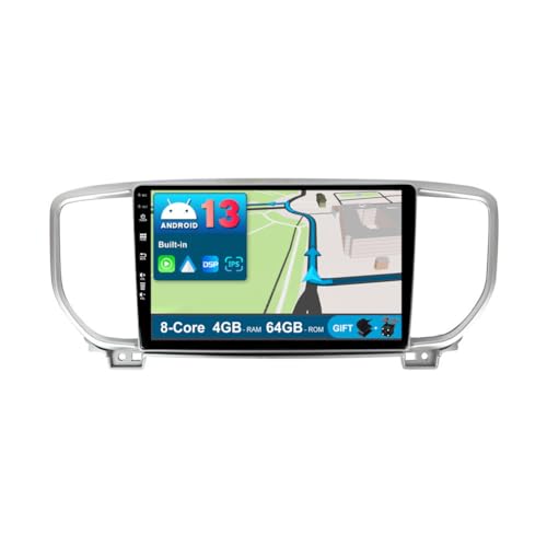 JOYX Android 12 IPS Autoradio Passt für KIA KX5 / Sportage 4 (2016-2019) - 4G+64G - Eingebaut DSP/Carplay/Android Auto - Kamera + MIC - 9 Zoll 2 Din - Lenkradsteuerung 4G WiFi DAB 360-Kamera Fast-boot von JOYX NAVI