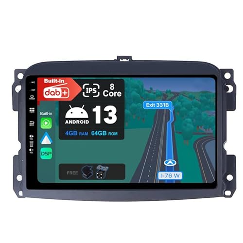 JOYX Android 13 Autoradio Passt für FIAT 500L (2012-2016) - Eingebaut DAB/DSP/Carplay/Android Auto - [4G+64G] - Kamera MIC KOSTENLOS - 10.1 Zoll 2 Din - Unterstützung SWC 4G WiFi Fast-Boot 360-Kamera von JOYX NAVI