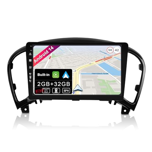 JOYX Android 14 Autoradio Passt für Nissan Juke J15 (2010-2019) / YF15 Infiniti ESQ (2011-2017) - 2G+32G - Eingebaut Carplay/Android Auto - Kamera KOSTENLOS - 9 Zoll 2 Din - SWC 4G WiFi DAB Fast-Boot von JOYX