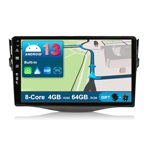 JOYX Android 13 Autoradio Passt für Toyota RAV4 (2007-2012) - [4G+64G] - Eingebaut DSP/Carplay/Android Auto - LED Rückfahrkamera MIC KOSTENLOS - 9 Zoll - Mit Lenkradsteuerung 4G WiFi BT5.0 DAB von JOYX NAVI