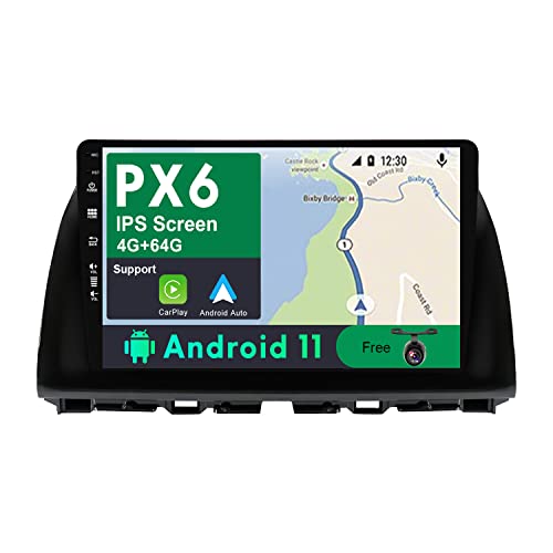 JOYX PX6 Android 11 Autoradio Passt für Mazda CX-5 (2013-2016) - [4G64G] - Rückfahrkamera KOSTENLOS - IPS 10.1 Zoll - 2 Din - Unterstützen DAB Lenkradsteuerung 4G WiFi BT5.0 Carplay 4K-Video HDMI von JOYX NAVI