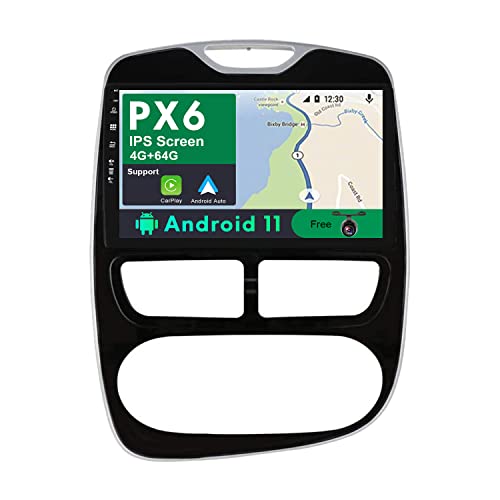 JOYX PX6 Android 11 Autoradio Passt für Renault CLIO 4 (2012-2016) - 4G+64G - Rückfahrkamera KOSTENLOS - 2 Din 10.1 Zoll - Unterstützen DAB Lenkradsteuerung 4G WiFi Carplay Android Auto HDMI 4K-Video von JOYX NAVI