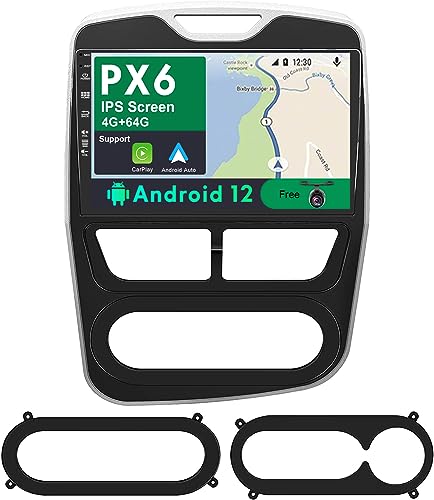 JOYX PX6 Android 11 IPS Autoradio Passt für Renault CLIO (2013-2016) - [4G+64G] - Rückfahrkamera KOSTENLOS - 2 Din 9 Zoll - DAB Lenkradsteuerung 4G WiFi BT CarPlay Android Auto HDMI 4K-Video AHD GPS von JOYX NAVI