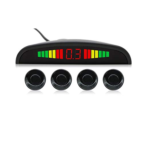 SXAUTO 4 Park-Radarsensoren | Erkennung von Entfernung von LED-Display Cocar | 4 Sensoren | Unterstützung Alarmton (schwarz) von JOYX NAVI
