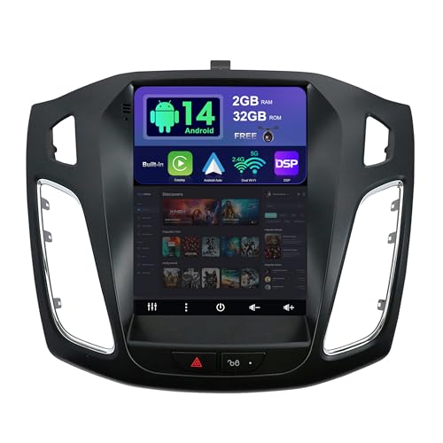 SXAUTO Android 12 IPS Autoradio Passt für Ford Focus (2010-2014) - Eingebaut Carplay/Android Auto - Rückfahrkamera KOSTENLOS - 2G+32G - Lenkradsteuerung DAB WiFi Fast-Boot 4G BT5.0-2 Din 9.7 Zoll von JOYX NAVI