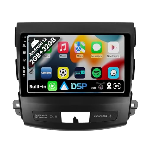 JOYX Android 10 Autoradio Passt für Mitsubishi Outlander (2008-2015) - [2G+32G] - Rückfahrkamera KOSTENLOS - 2 Din - 9 Zoll - Unterstützen DAB Lenkradsteuerung 4G WiFi Bluetooth5.0 Carplay von JOYX Navi