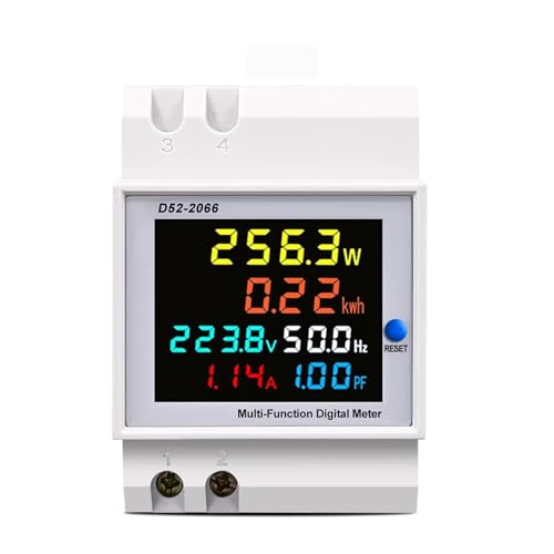 1 stück din-schiene AC monitor 6IN1 110 V 220 V 380 V 100A Spannung Strom Leistungsfaktor Aktive KWH Elektrische energie Frequenz meter VOLT AMP(Built-in CT,AC 250-450V 100A) von JPVLCNDJ