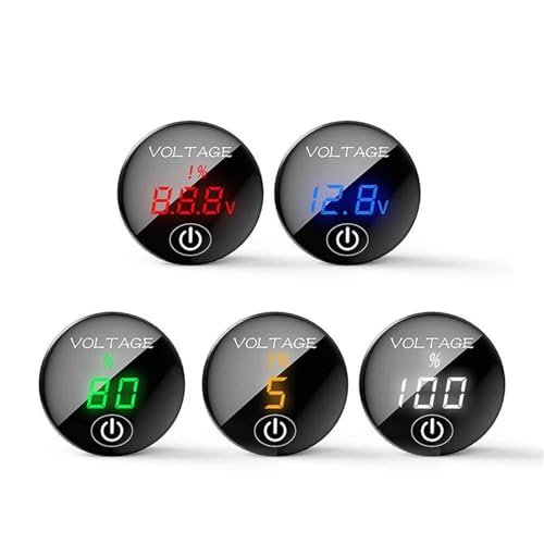 1pc 5V-48V LED-Panel Digital Auto Motorrad Voltmeter Batteriekapazitätsanzeige Voltmeter (mit Touch-Schalter)(Red) von JPVLCNDJ