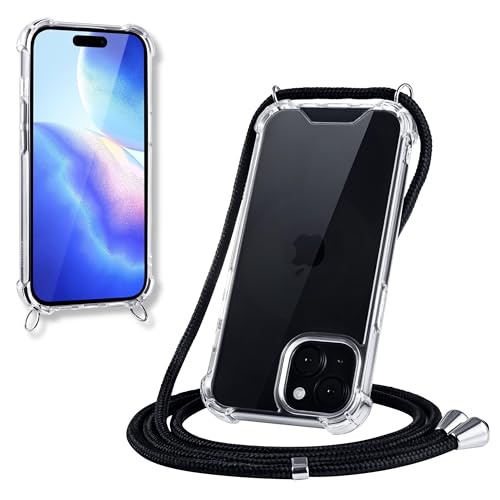 JProtect für iPhone 15 Plus Hülle mit Band – Handyhülle zum Umhängen mit Band in Schwarz – Handykette iPhone 15 Plus Kordel Hülle mit Kette/Schnur – Schützendes Case JProtect für iPhone 15 Plus Hülle mit Band – Handyhülle zum Umhängen mit Band in Schwarz – Handykette iPhone 15 Plus Kordel Hülle mit Kette/Schnur – Schützendes Case von JProtect